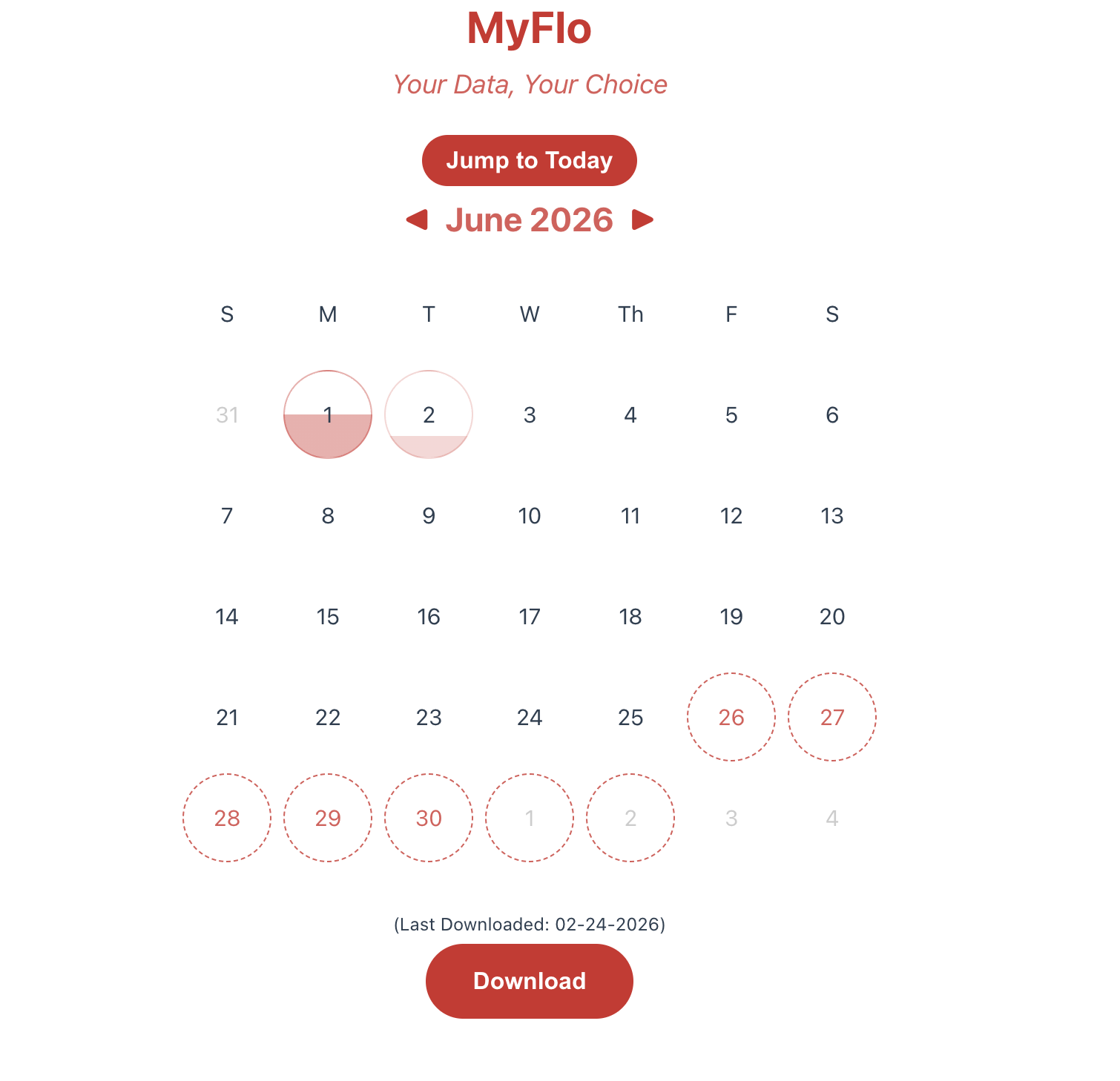 Image of MyFlo interface